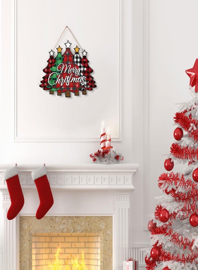 FIPUTE Merry Christmas Door Sign, Christmas Sign, Decorations Hanging Sign, Door Decorations, Farmhouse Hanging Plaque Porch Xmas Front Outdoor Home Decor (B-1PACK) - Image 5